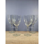 Set of 4 Vintage Crystal Water Goblets – Optic Pattern & Starburst Base