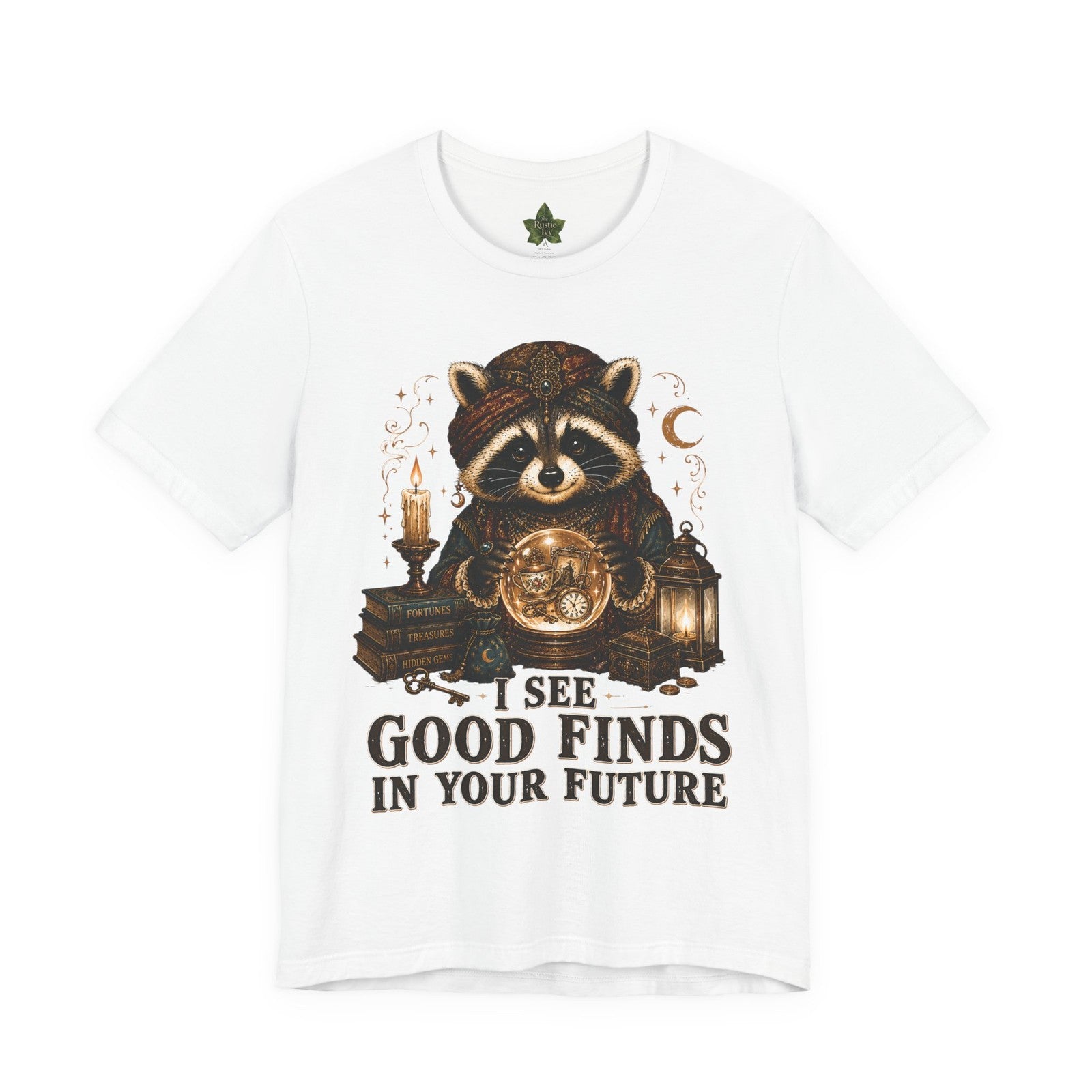 Fortune Teller Raccoon Shirt, Thrift Lover Crystal Ball Tee