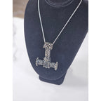 Vintage Thor Hammer Pendant Necklace 34g Norse Style
