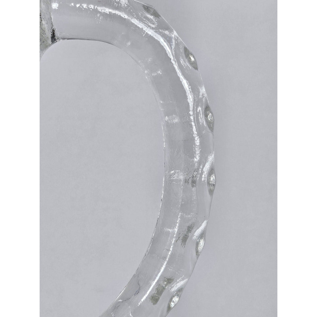 Vintage Heavy Clear Crystal Glass Diamond Pattern Water Pitcher – With Chip