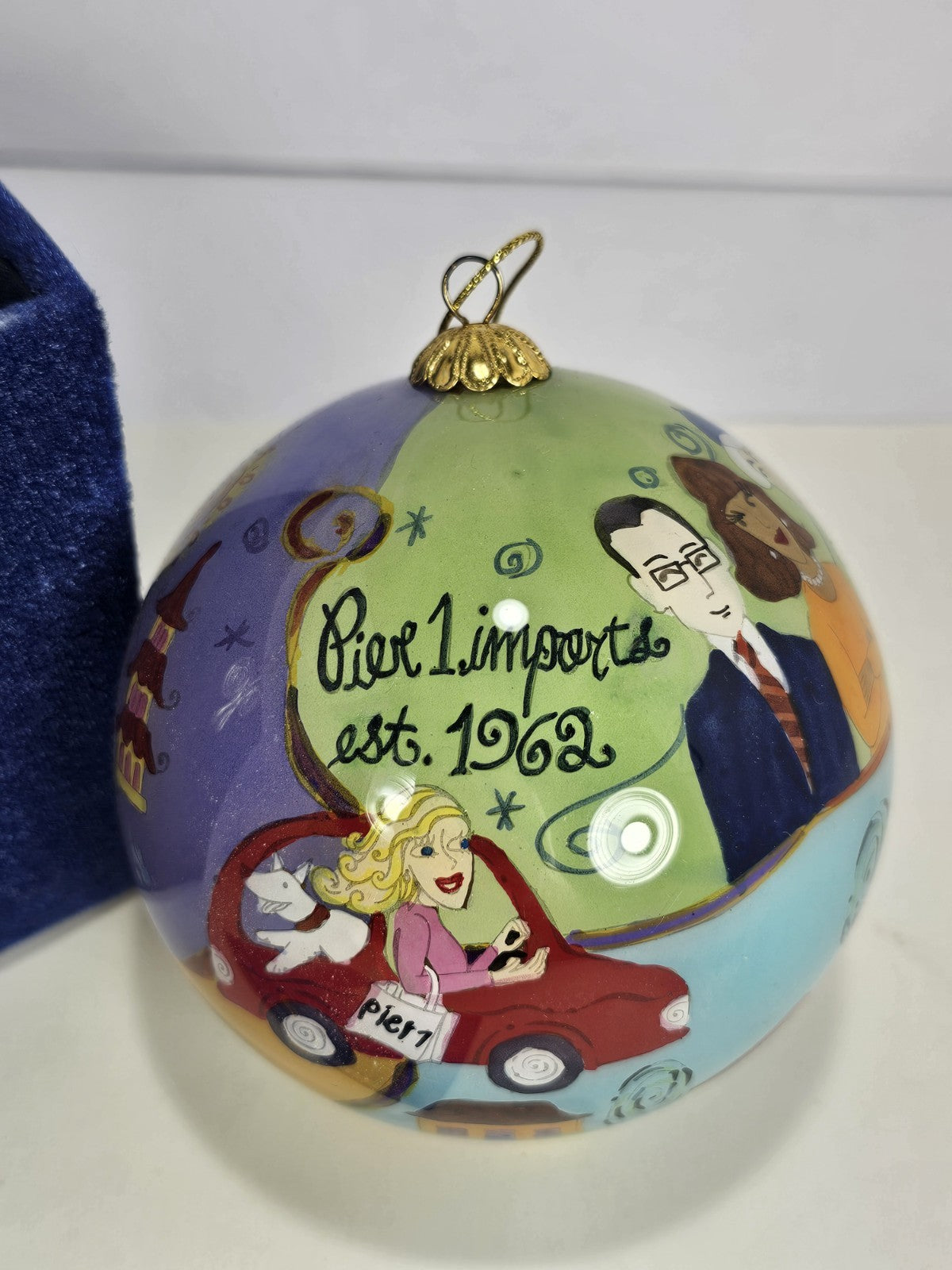 Pier 1 Imports Li Bien Toy Store Handpainted Glass Christmas Ornament 2012