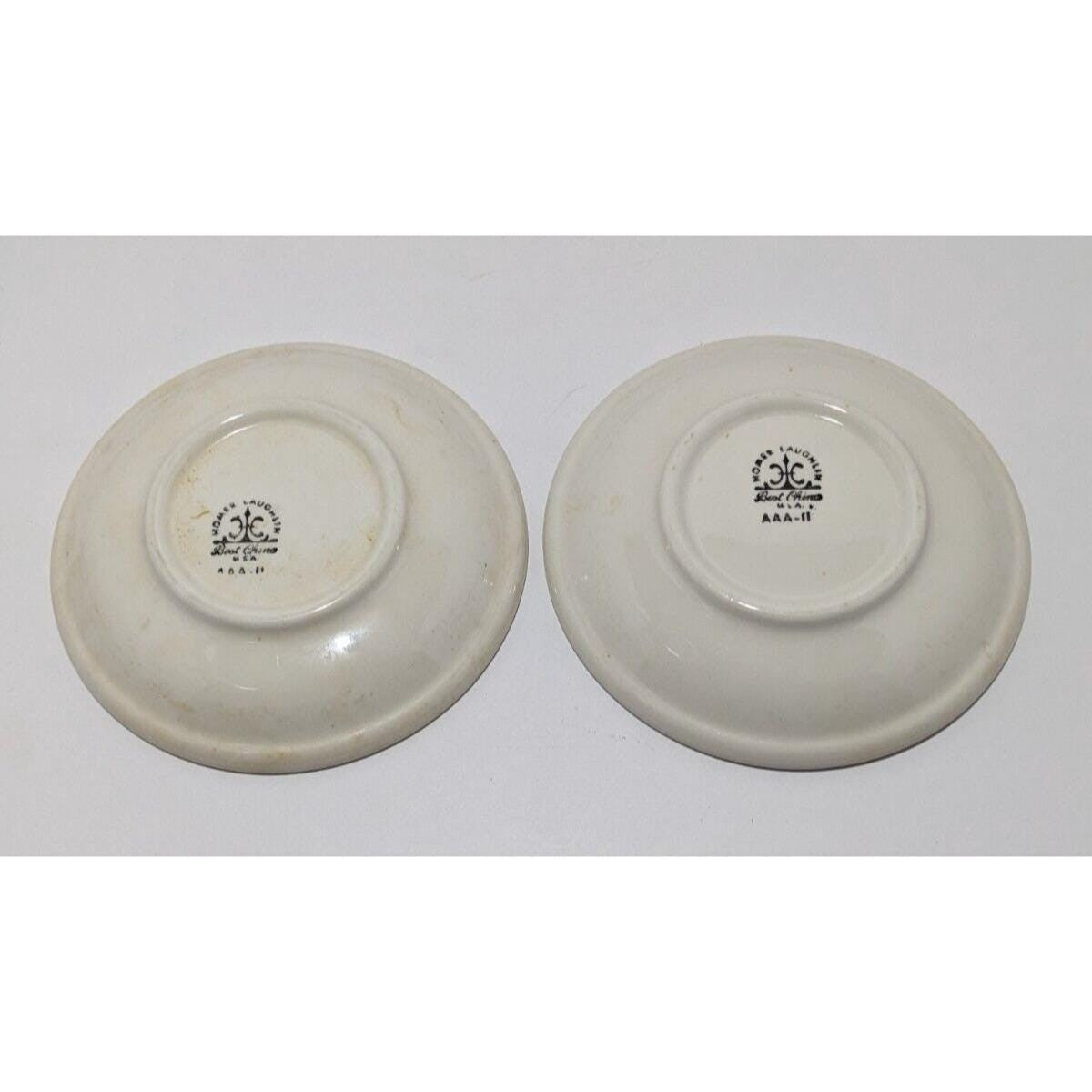 Set of 2 Homer Laughlin China USN Saucer Plates Vintage Military