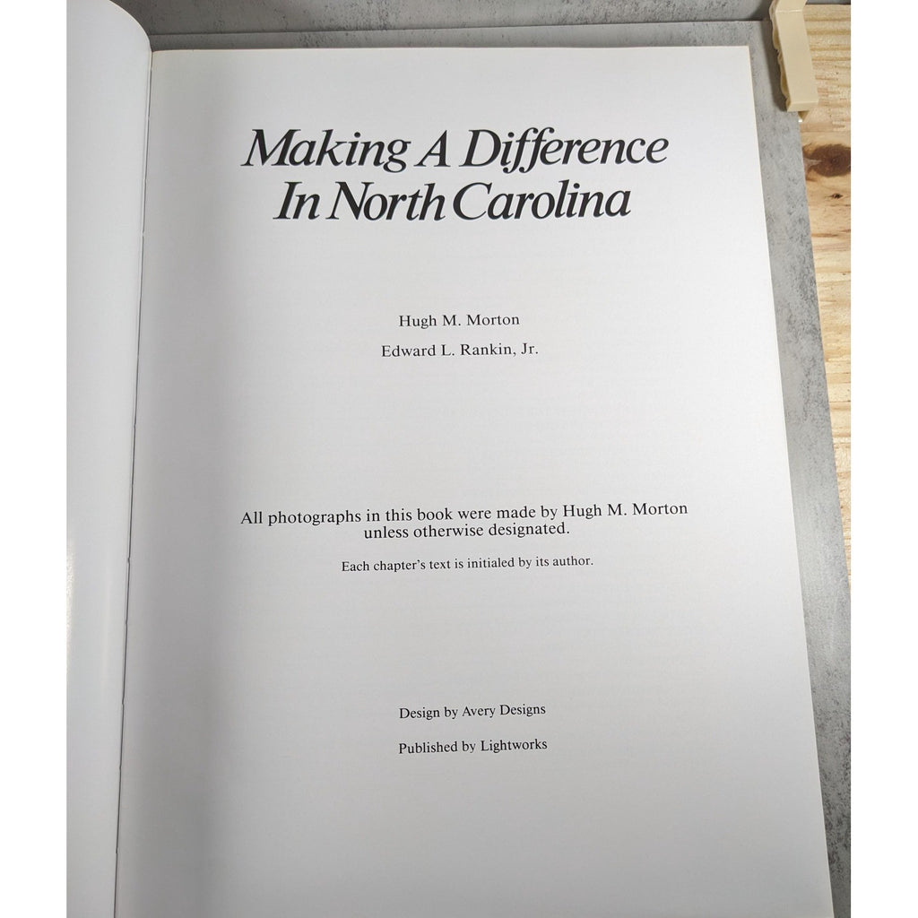 Making a Difference NC Signed Morton Rankin Book Hardcover