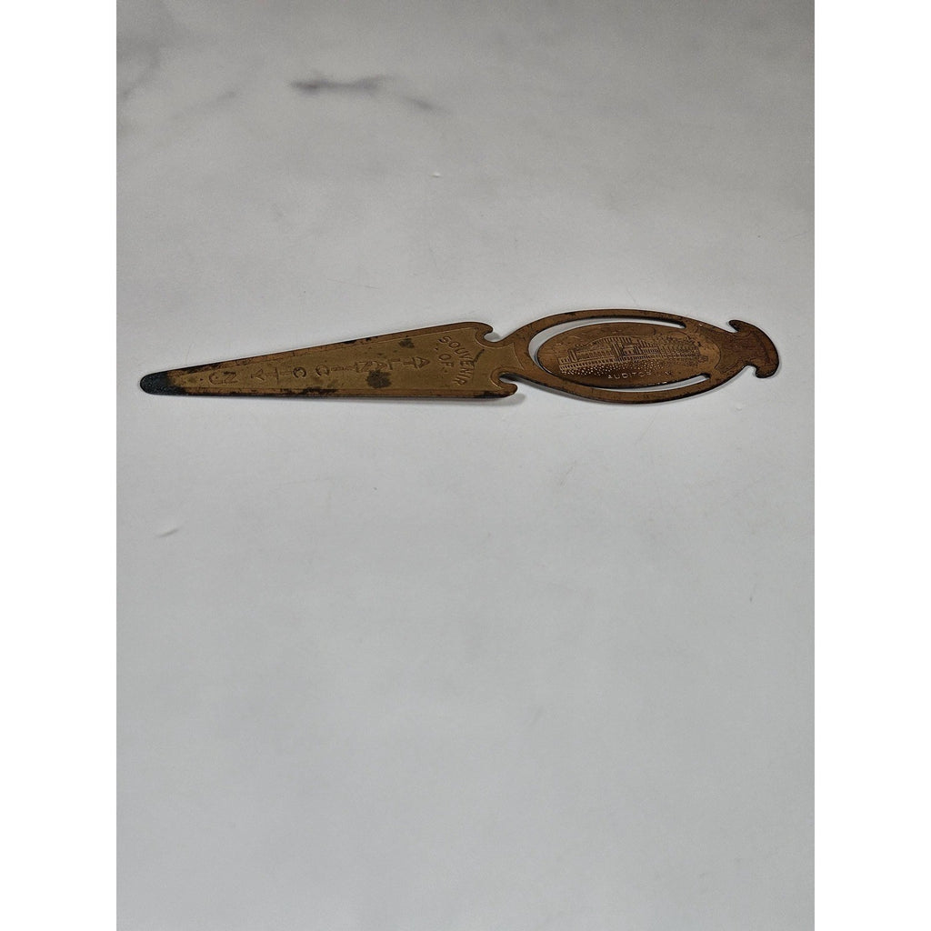 Atlantic City Bookmark Letter Opener Brass Souvenir