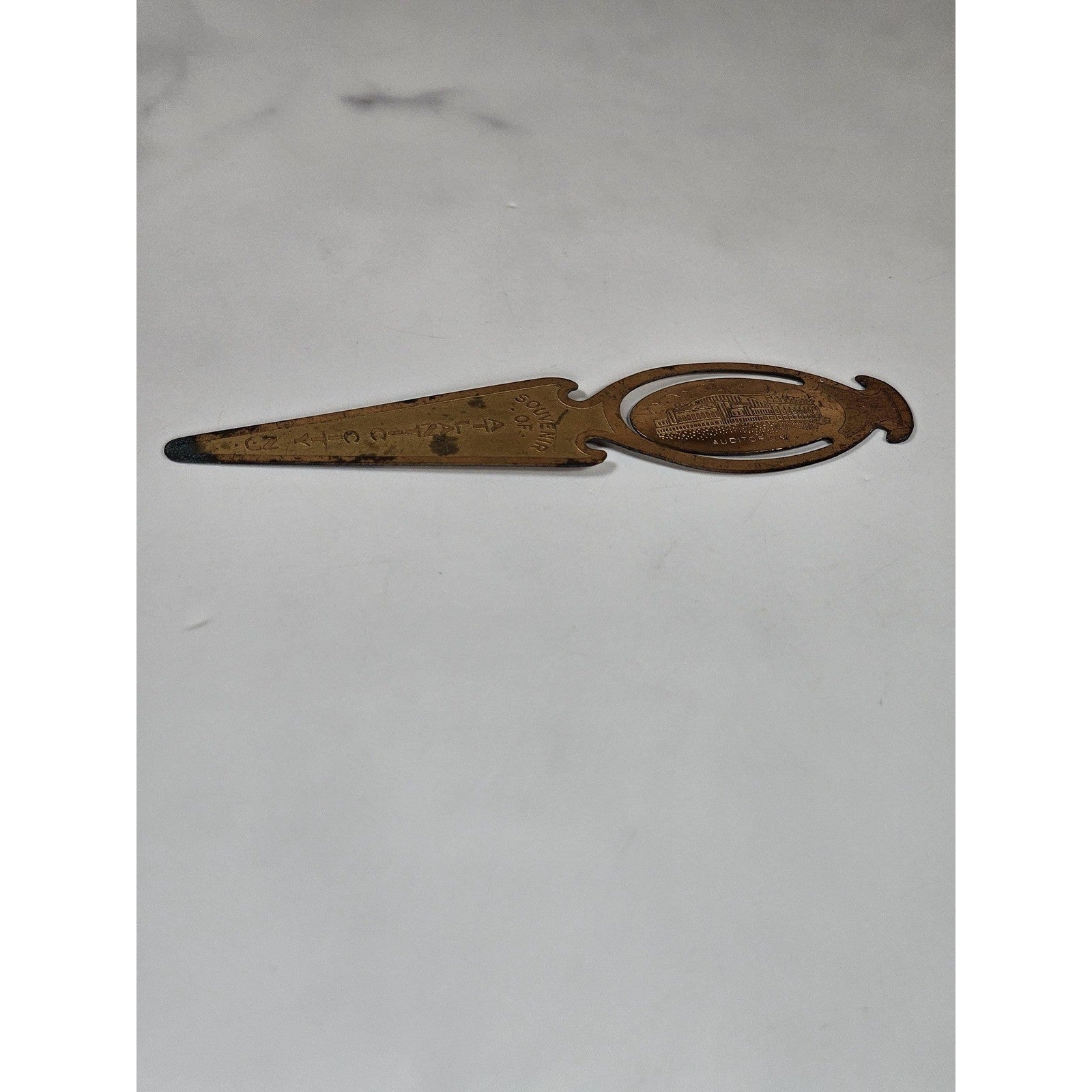 Atlantic City Bookmark Letter Opener Brass Souvenir