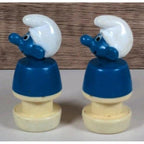 Vintage Smurf School Bus Figures Peyo 1982 Set of 2 Plastic
