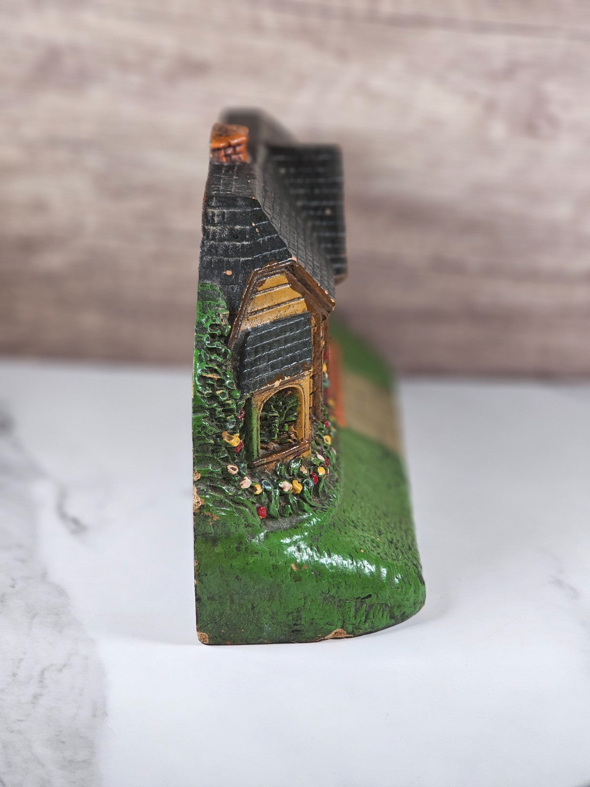 1920's  LUX Clock Co "Bungalow Deluxe Art Clock" Novelty Desk Clock