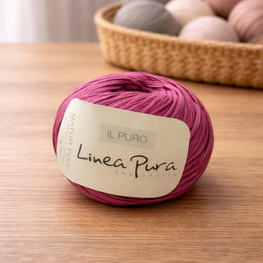 Lana Grossa Linissimo Cotton Linen Yarn Pink 50g Linea Pura