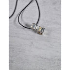 Vintage Religious Cube Pendant Necklace Cross & Praying Hands