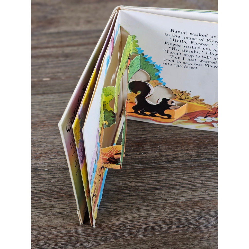 Vintage 1977 Bambi's Big Day Mini Pop Up Book Disney Kids