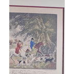 Antique Fox Hunting Print After George Morland Framed Equestrian Art