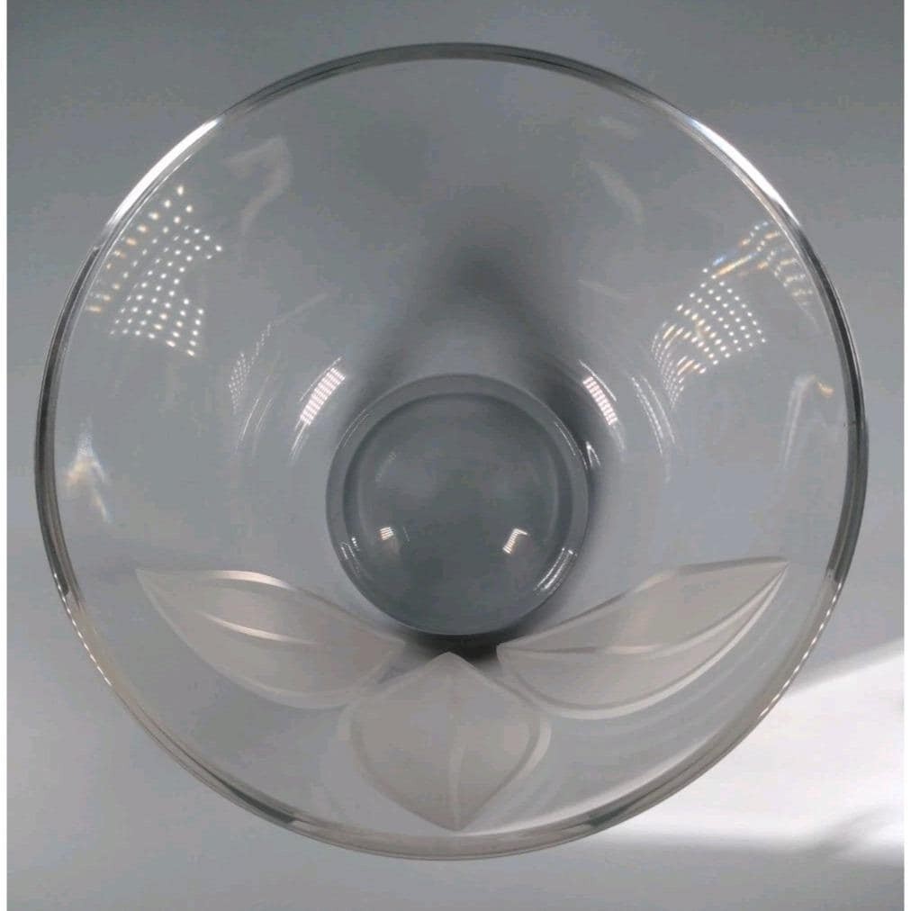 Vintage Crystal Glass Bowl Frosted Leaf Design Clear Decorative Bowl