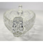 Cut Glass Candy Dish Starburst Pattern Handled Vintage
