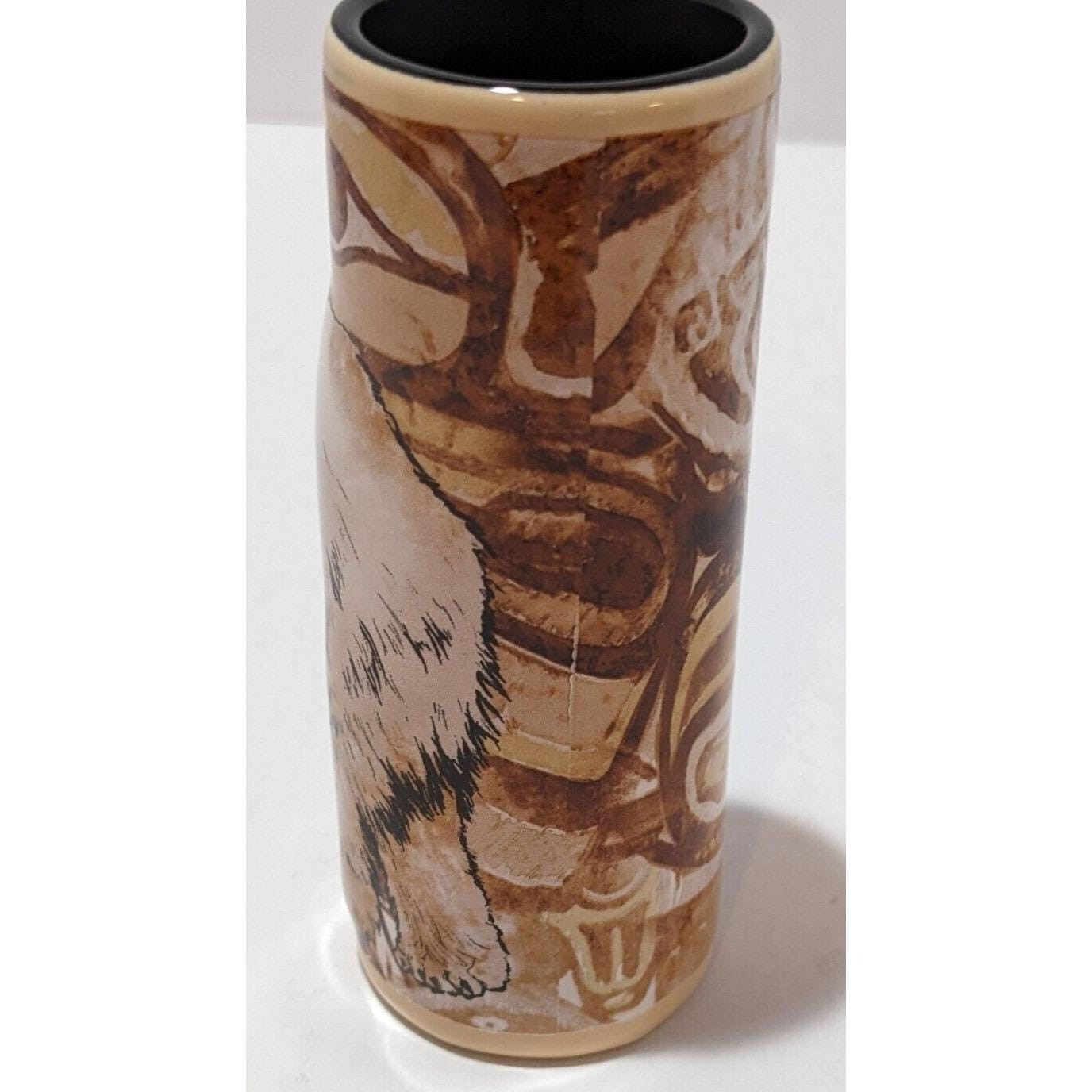 Vintage SeaWorld Polar Bear Shot Glass Raised Relief Ceramic