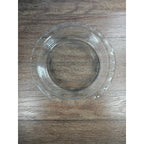 Vintage Pyrex Clear Glass Pie Dish with Blue Dot Rim 11 Inch