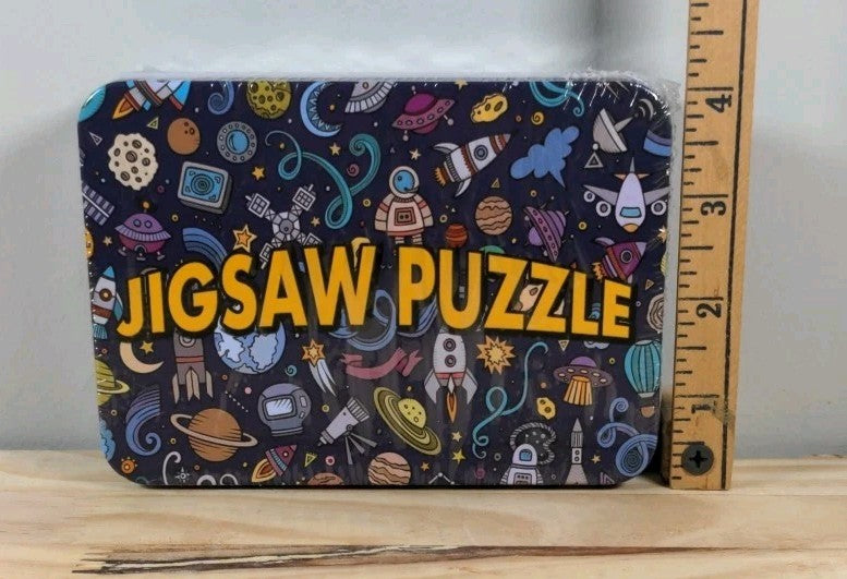 Space Themed Cartoon Jigsaw Puzzle in Metal Tin - Model JP100-0009