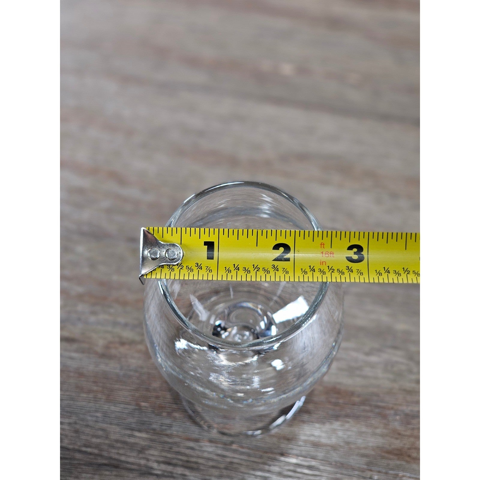 Vintage Clear Wine Glass 8.5" Tall Thick Heavy Stemware