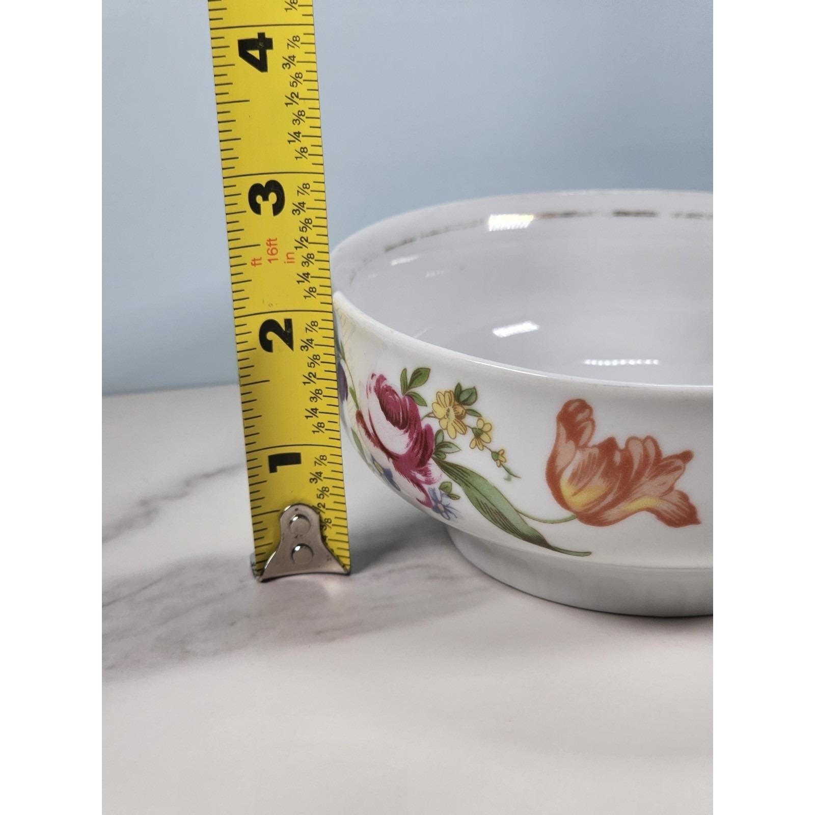 Vintage Henneberg Porzellan Floral Bowls Set of 2 Germany Porcelain