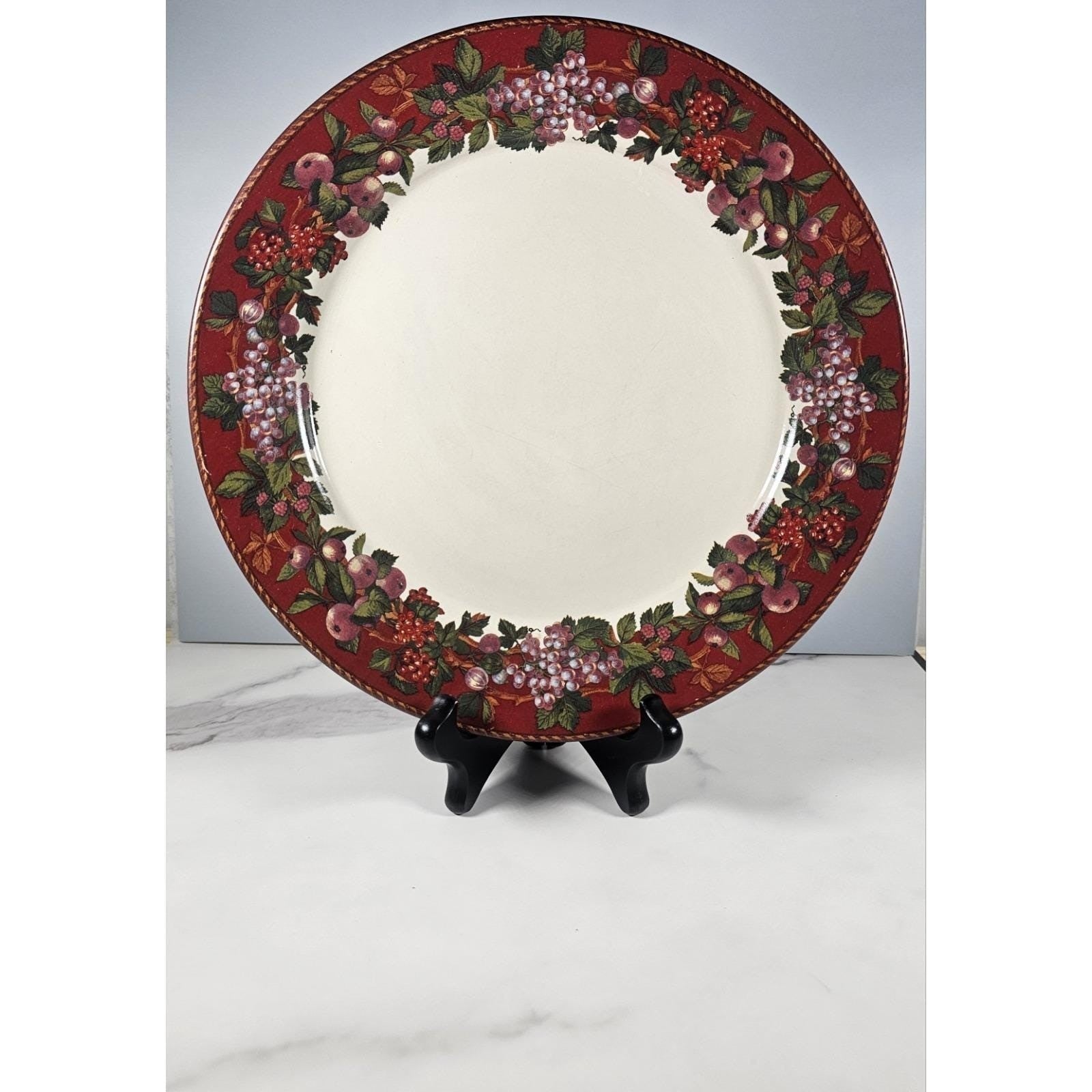 Raymond Waites Cornucopia Dinner Plate 10.5 Inch Fruit Design