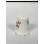 Vintage Porcelain Rose Thimble Pink Floral Sewing Collectible