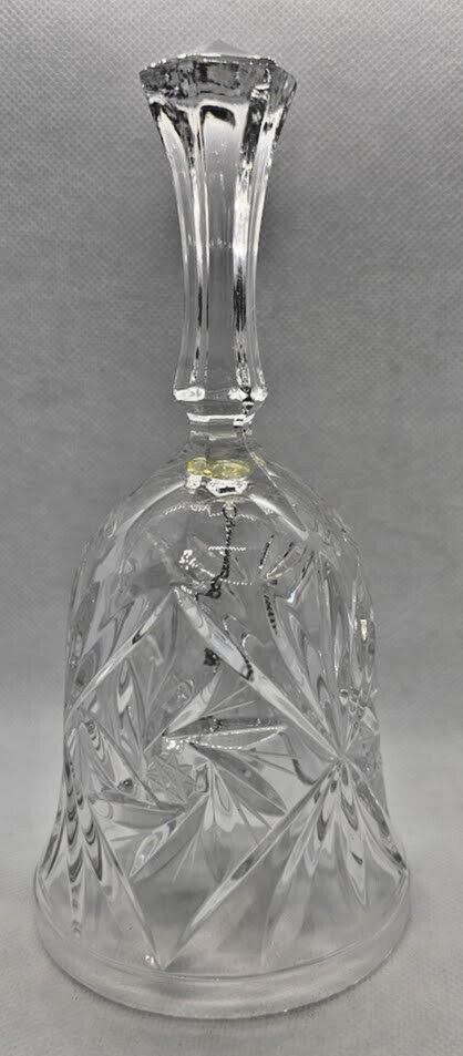 Vintage Crystal clear glass bell - Sun design