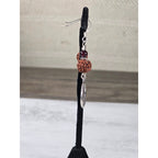 Vintage Peace Sign Dangle Earrings Sterling Silver Beaded Drop