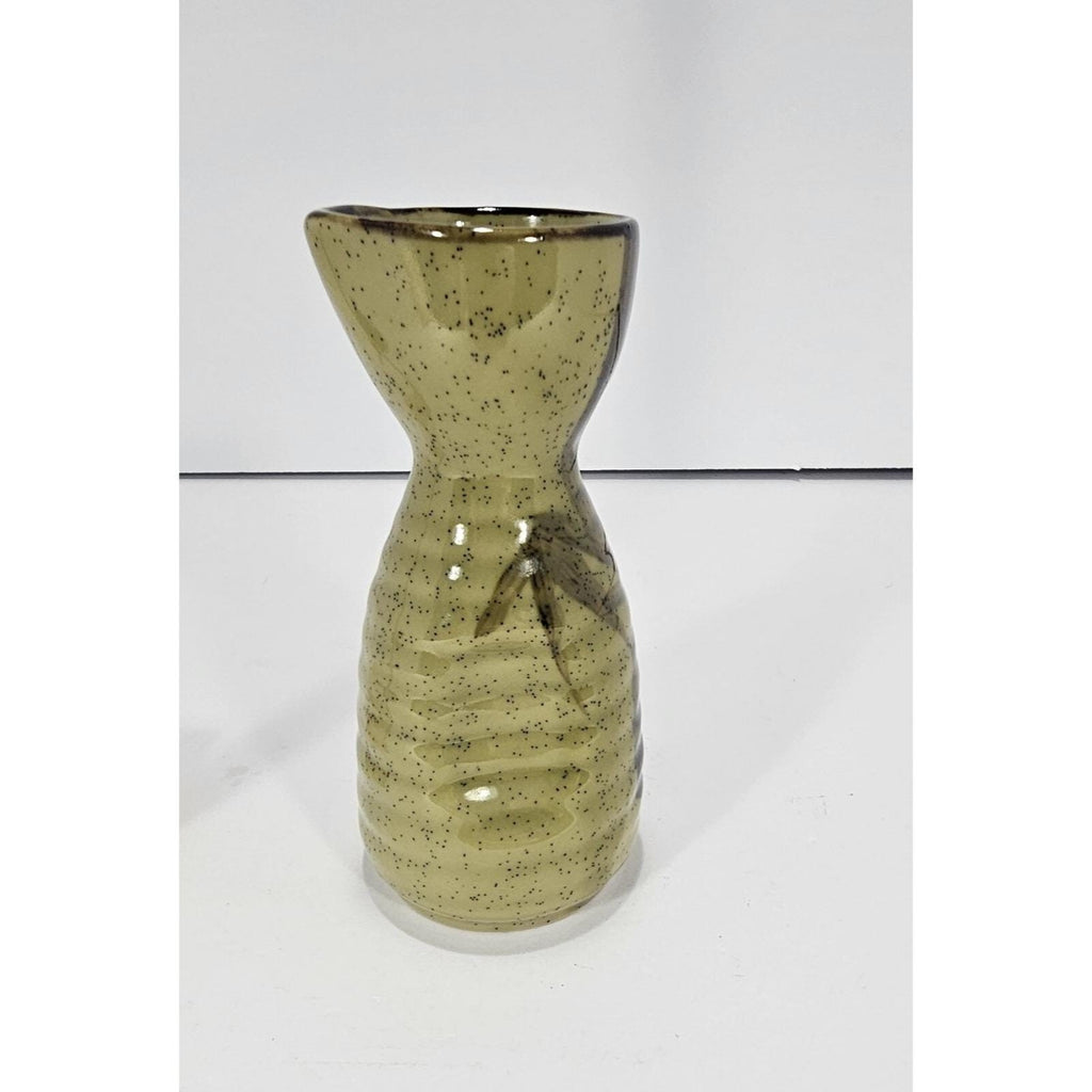 Vintage Stoneware Sake Pitcher Bamboo Motif Handcrafted Ceramic Server
