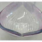 Vintage Ribbed Glass Bowl Purple Satin Edge Serving Dish