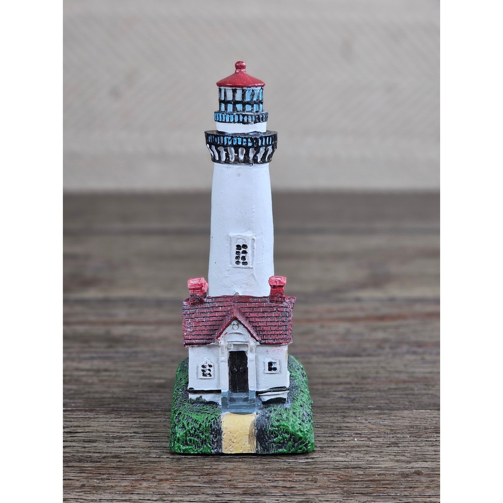 Vintage Mini Lighthouse Figurine Coastal Nautical Decor 4 Inch Resin