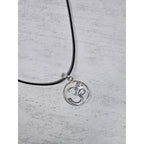 Vintage Sterling Silver Om Symbol Pendant Necklace Spiritual Jewelry