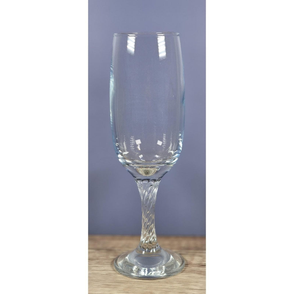 Vintage Champagne Flute Twisted Stem Clear Glass Fluted Bowl Barware