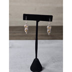 Vintage 925 Sterling Silver Citrine Drop Earrings Teardrop Dangle