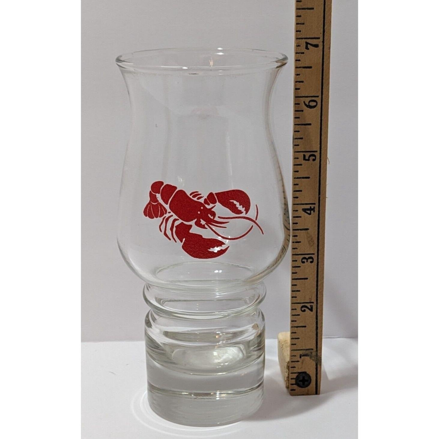 Libbey Lobster Glass 1980s Nautical Hurricane Barware