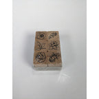 Stamp Craft Floral Rubber Stamp Set of 6 Wood Mounted Taiwan