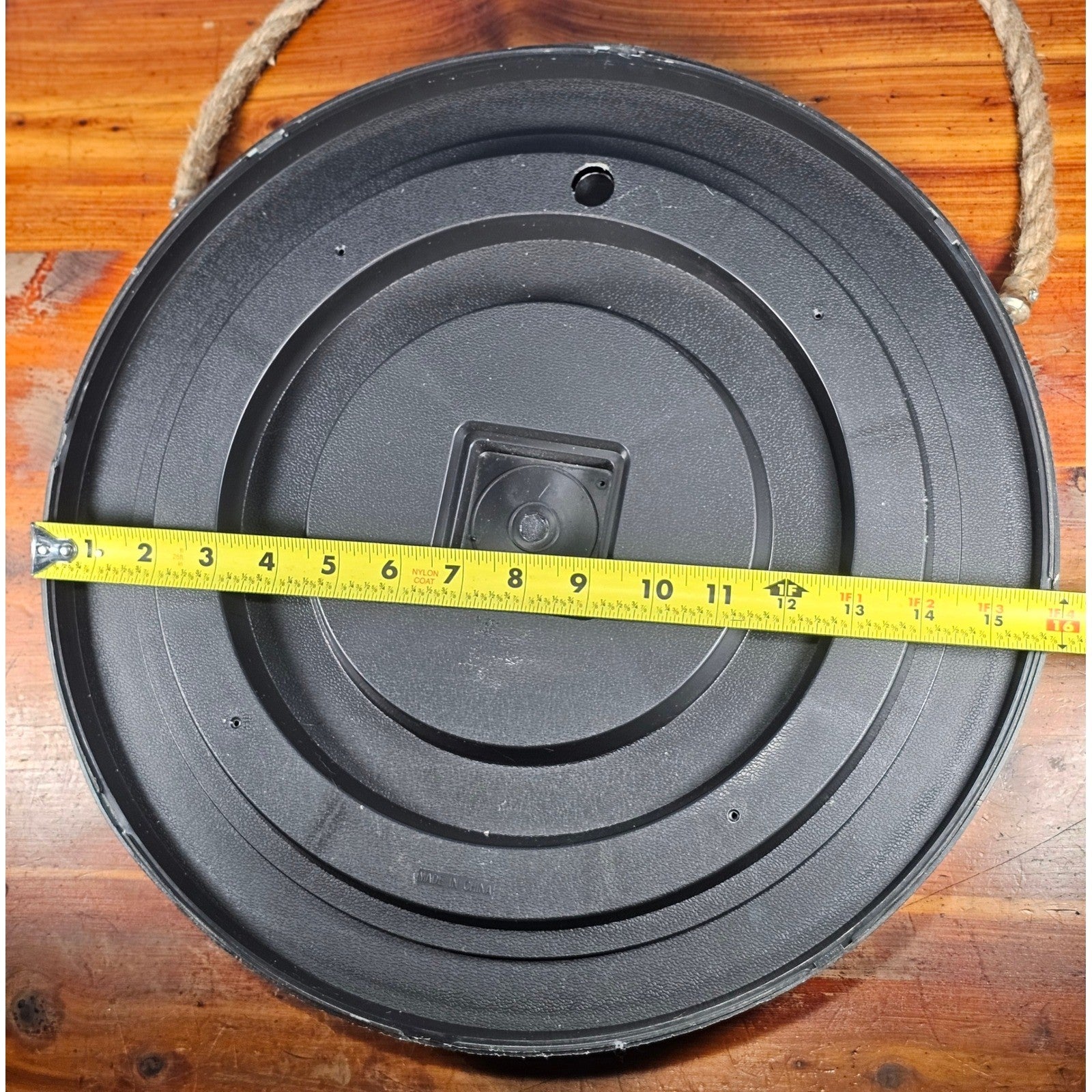 Vintage Round Rope Mirror 16" – Distressed Plastic Frame, Coastal Wall Decor