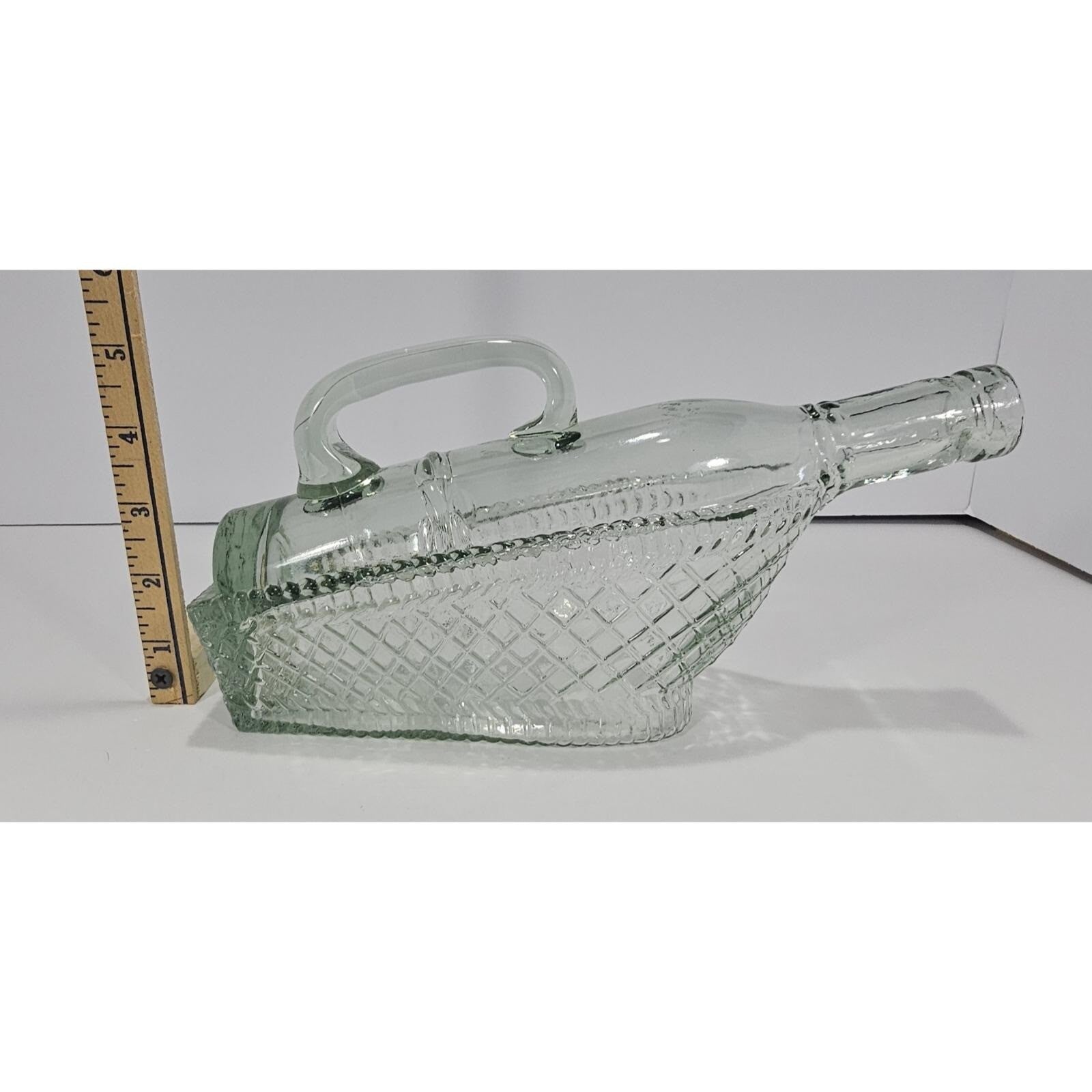 Vintage Italian Glass Ship Bottle 10.5 Inch London Winery Nautical Decor