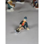 Vintage Christmas Village Miniature Figurines Set of 5 Polystone