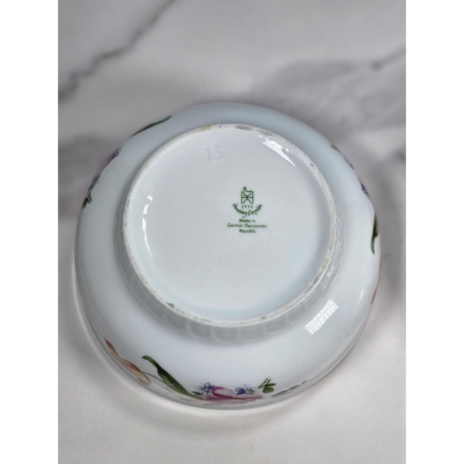 Vintage Henneberg Porzellan Floral Bowls Set of 2 German Porcelain