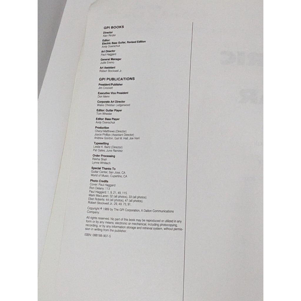 Electric Bass Guitar Instruction Book Revised Edition Paperback