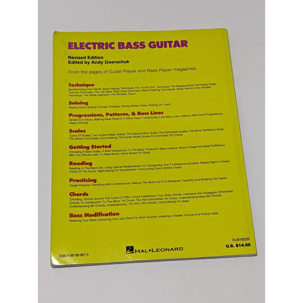 Electric Bass Guitar Instruction Book Revised Edition Paperback