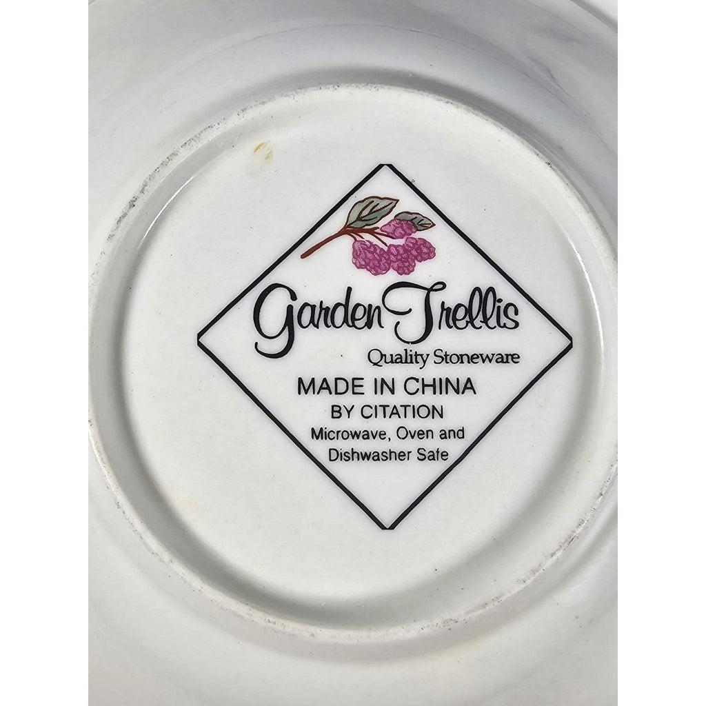 Vintage Citation Garden Trellis Stoneware Bowl 7.5" Farmhouse