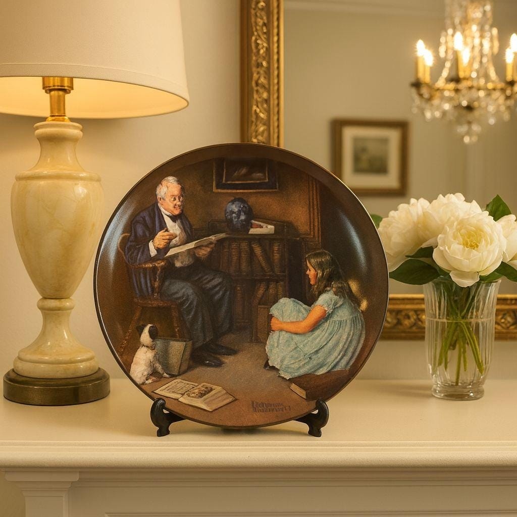 1984 Knowles Norman Rockwell The Storyteller Plate 8.5" Heritage