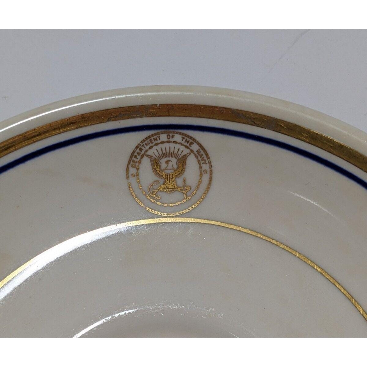 Homer Laughlin US Navy Saucer Plates Set of 2 Vintage USN China