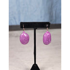 Purple Stone Drop Earrings Handmade Dangle Earrings Vintage Style