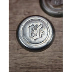 Vintage Aluminum Coaster Set of 3 Embossed D Monogram 3 3/8 Inch