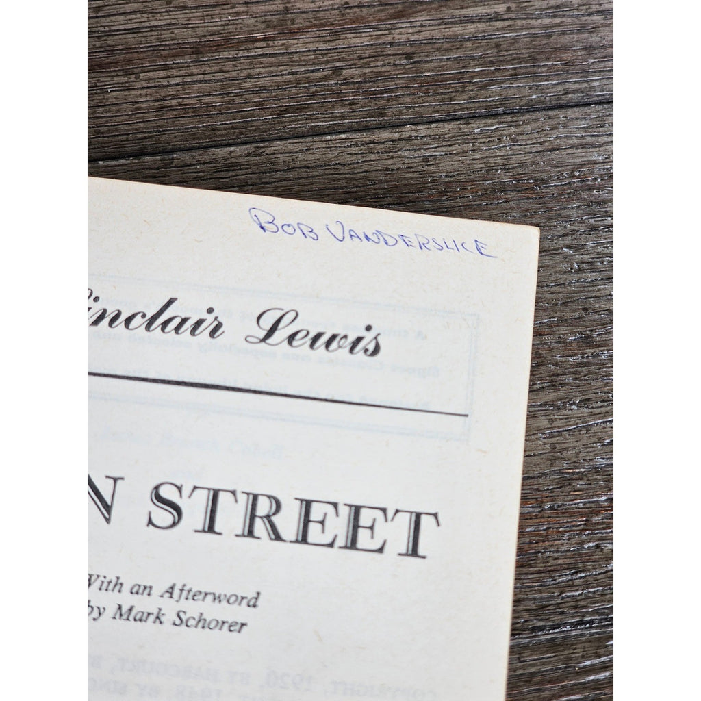 Main Street by Sinclair Lewis Vintage 1961 Signet Classic Paperback