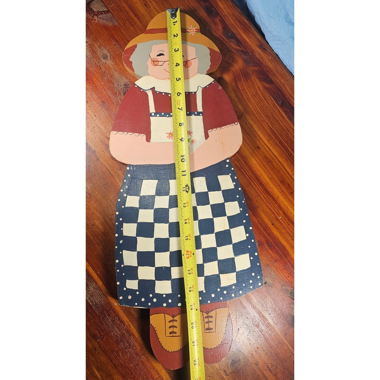 Vintage Folk Art Wooden Grandma Wall Decor Hand Painted 22 x 9