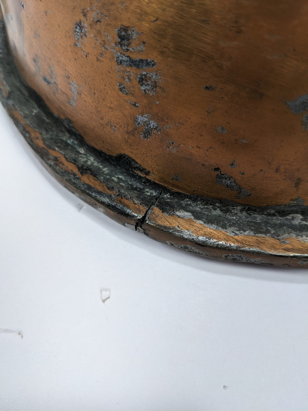 Vintage Copper Plated Pot With Cast Brass Handles