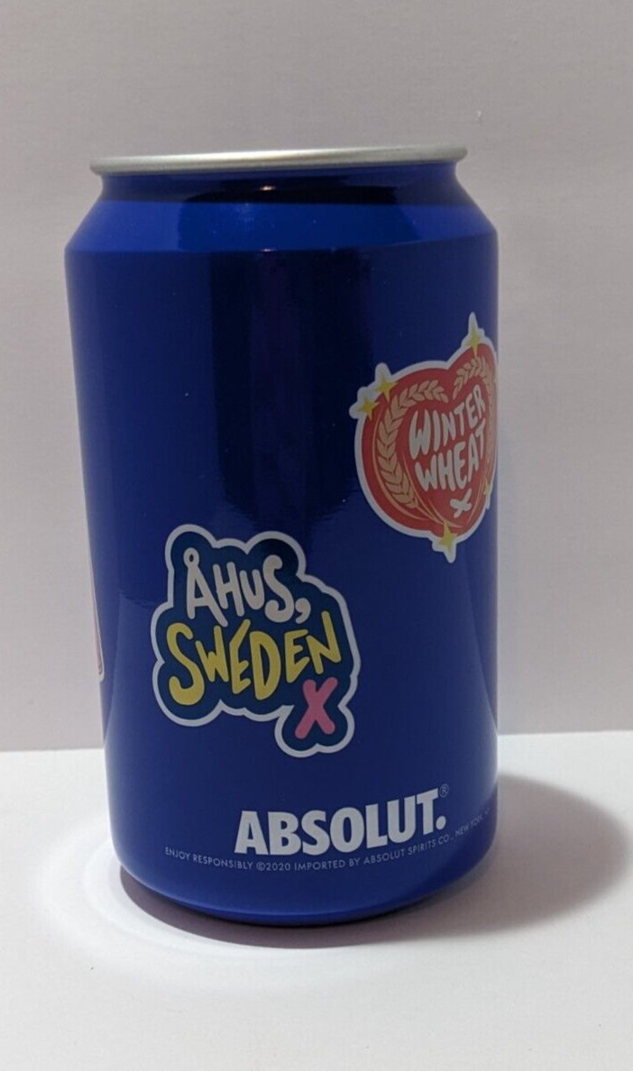 Absolut Vodka Blue Double Walled Aluminum Insulated Tumbler Made In Sweden 12 Oz