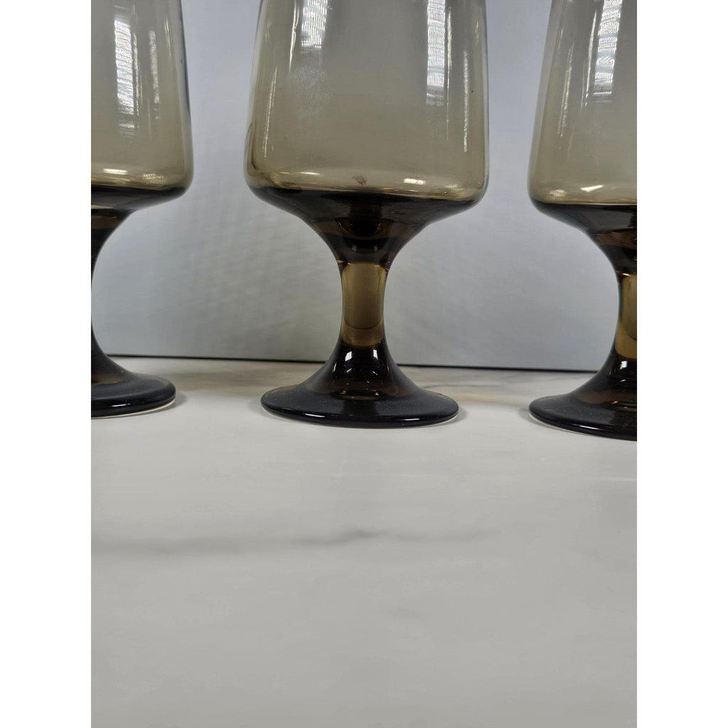 Libbey Tawny Accent Wine Glasses Set of 3 Smokey Amber